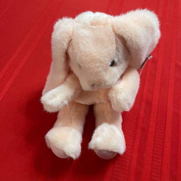 Vintage Russ Cuddle Company Rattle Mennington Pink Bunny Plush Puppet LARGE 16" - Picture 12 of 12
